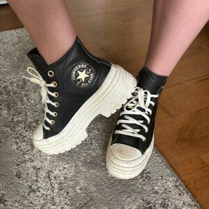 Leather Platform Converse Women's All Star with Lugged Heel